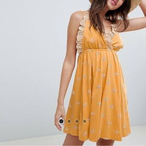 NWT! ASOS mini broderie dress or swim cover up